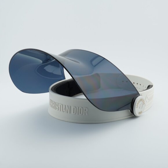 Dior DIORPACIFIC V1U 96B0 Sunglasses White Geometric Frame, Blue Lenses - Picture 6 of 12